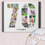 70th Birthday Number 70 Photo Collage 13 Photo Jigsaw Puzzle<br><div class="desc">Create your own photo puzzle for a unique 70th birthday gift. Holding 13 custom photos, the photo puzzle can be further personalized with a name. The number 70 photo collage has a variety of landscape, square and portrait photos, giving you lots of flexibility in placing your favorite photographs. Photo puzzles...</div>