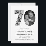70th Birthday Number 70 Photo Collage Black White Invitation<br><div class="desc">Mark seventy years of wonderful memories and adventures with this captivating 70th Birthday Number Photo Collage. This customizable template is the perfect blend of creativity and sentiment, allowing you to create a truly memorable gift for your loved one's special day. Capture the essence of incredible years in a single masterpiece...</div>