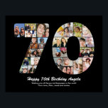 70th Birthday Number 70 Photo Collage Gift Poster<br><div class="desc">Mark years of wonderful memories and adventures with this captivating 70th Birthday Number Photo Collage. This customizable template is the perfect blend of creativity and sentiment, allowing you to create a truly memorable and personalized gift for your loved one's special day. Capture the essence of incredible years in a single...</div>