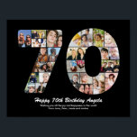 70th Birthday Number 70 Photo Collage Gift Poster<br><div class="desc">Mark years of wonderful memories and adventures with this captivating 70th Birthday Number Photo Collage. This customizable template is the perfect blend of creativity and sentiment, allowing you to create a truly memorable and personalized gift for your loved one's special day. Capture the essence of incredible years in a single...</div>