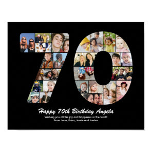 70th Birthday Number 70 Photo Collage Gift Poster