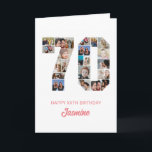 70th Birthday Number 70 Photo Collage Personalized Card<br><div class="desc">Celebrate momentous 70th Birthday with this cute card. It's a personalized photo collage birthday card that allows you to create a truly unique and memorable design. This customizable template lets you insert your own cherished photos, capturing the precious moments throughout the year. This custom card is perfect for commemorating your...</div>
