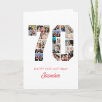 70th Birthday Number 70 Photo Collage Personalized