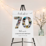 70th Birthday Number 75 Photo Collage Welcome Foam Board<br><div class="desc">Mark seventy years of wonderful memories and adventures with this captivating 70th Birthday Number Photo Collage. This customizable template is the perfect blend of creativity and sentiment, allowing you to create a truly memorable gift for your loved one's special day. Capture the essence of incredible years in a single masterpiece...</div>
