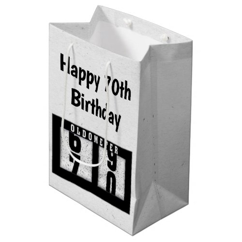 70th Birthday Odometer   Medium Gift Bag