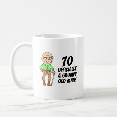 70th Birthday Officially Grumpy Old Man Coffee Mug