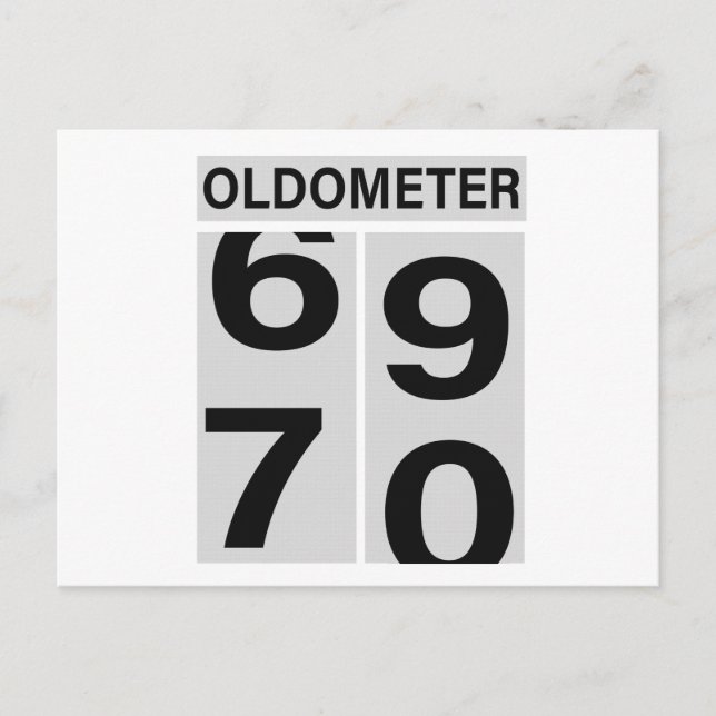70th Birthday Oldometer Postcard (Front)