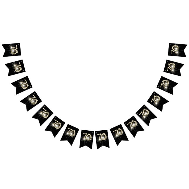 70th Birthday Or Anniversary Party Bunting Flags (All)