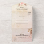 70th birthday pampas grass rose pink florals RSVP All In One Invitation (Outside)