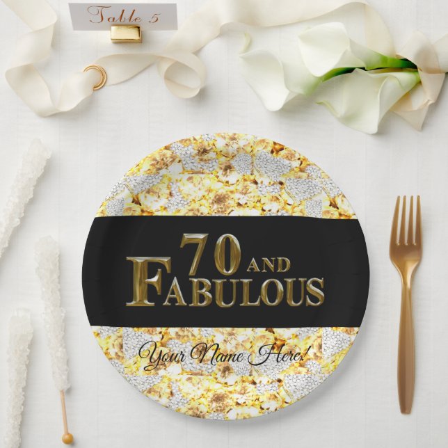 70th Birthday  Paper Plates (Wedding)