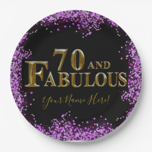 70th Birthday Paper Plates