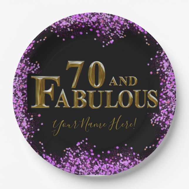 70th Birthday  Paper Plates (Front)
