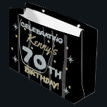 70th Birthday Party Add Your Name Large Gift Bag<br><div class="desc">Celebrate a milestone birthday with these customizable birthday party supplies!</div>