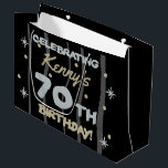 70th Birthday Party Add Your Name Large Gift Bag<br><div class="desc">Celebrate a milestone birthday with these customizable birthday party supplies!</div>