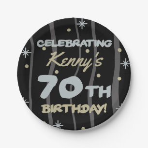 70th Birthday Party Add Your Name Paper Plates