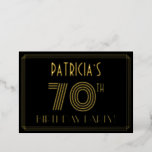 [ Thumbnail: 70th Birthday Party — Art Deco Style “70” + Name Invitation ]