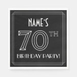 [ Thumbnail: 70th Birthday Party: Art Deco Style + Custom Name Napkins ]