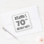 [ Thumbnail: 70th Birthday Party: Art Deco Style + Custom Name Sticker ]