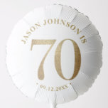 70th Birthday Party Balloon<br><div class="desc">70th birthday party paper plates in gold</div>