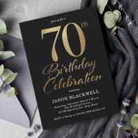 70th Birthday Party Black & Gold