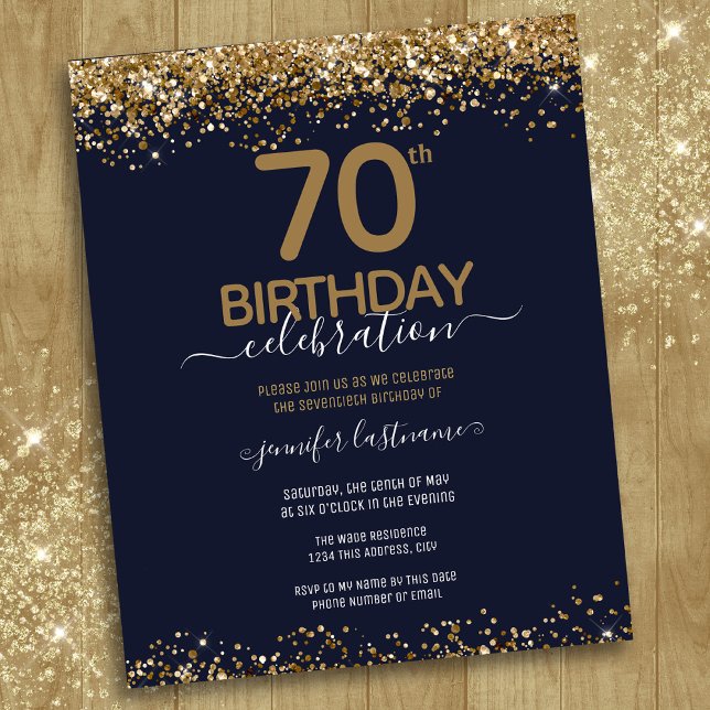 70th Birthday Party Budget Invitation (Creator Uploaded)