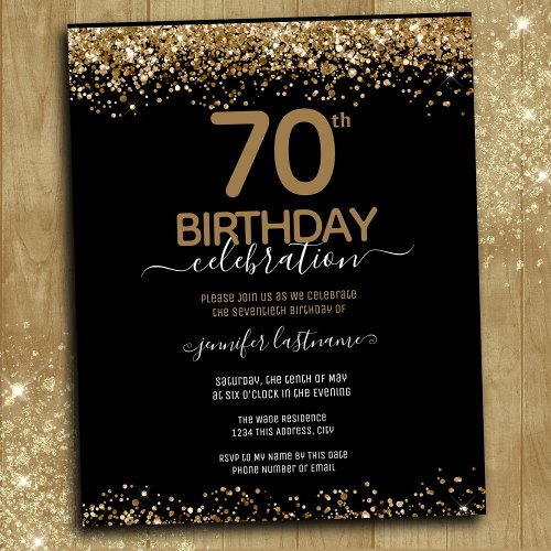 70th Birthday Party Budget Invitation