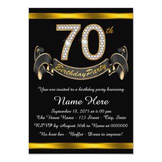 70th Birthday Party Card