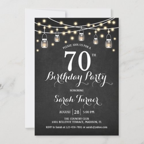 70th Birthday Party _ Chalkboard Invitation