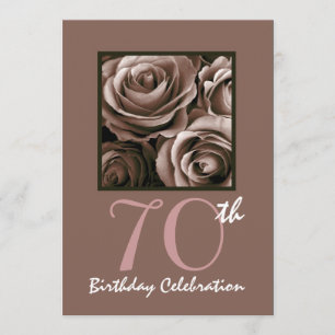 70th Birthday Party CHOCOLATE Roses W1114 Invitation