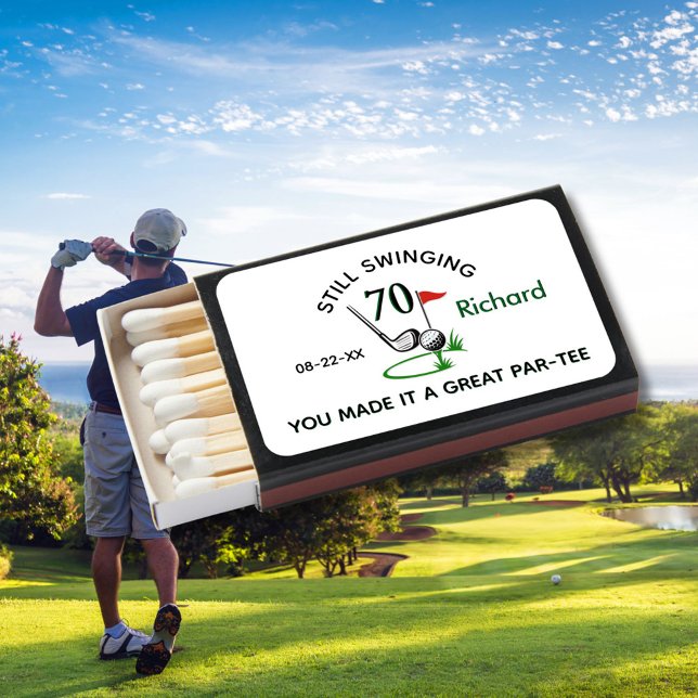 70TH Birthday Party Custom Personalized Golf Theme Matchboxes (Creator Uploaded)