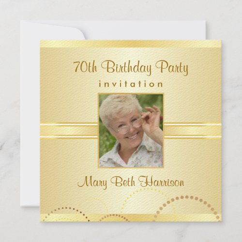 70th Birthday Party - Custom Photo Invitations
