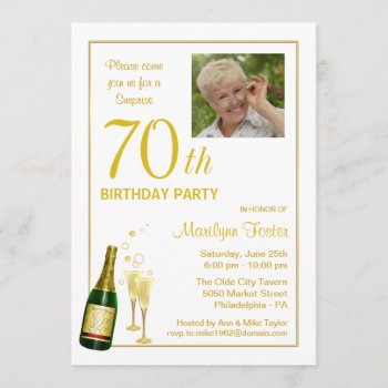 70th Birthday Party - Customized Photo Invitations by SquirrelHugger at Zazzle