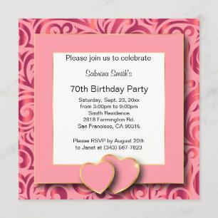 70th Birthday Party DIY Text Invitation