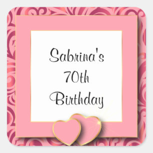 70th Birthday Party   DIY Text Square Sticker