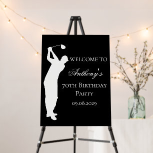 70th Birthday Party Elegant Golfer Welcome Foam Board
