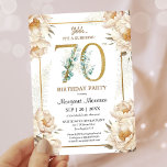 70th Birthday Party Elegant White Peony Floral Invitation<br><div class="desc">Celebrate the 70-year milestone in style with our elegant "70th Birthday Party Elegant White Peony Floral Invitation!" Perfect for a memorable 70th birthday party. Order your today and make your celebration truly special! Please note: Gold glitter effects are only simulated; no real gold will be used in the printing process...</div>