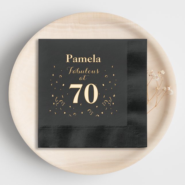 70th Birthday Party Fabulous at 70 Foil Napkins (Creator Uploaded)