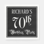 [ Thumbnail: 70th Birthday Party — Fancy Script + Custom Name Napkins ]