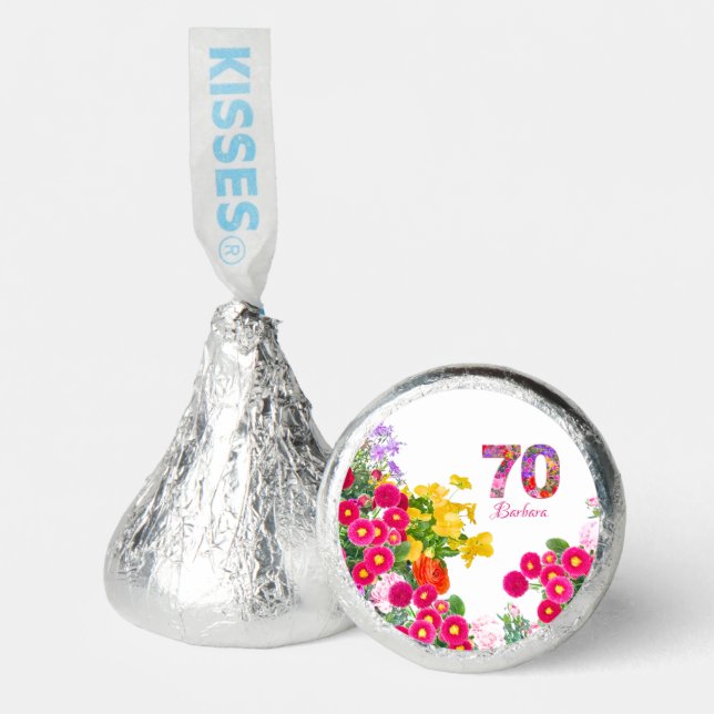 70th birthday party floral flowers bouquet hershey®'s kisses® (Front)