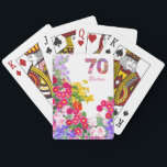 70th birthday party flower bouquet playing cards<br><div class="desc">70th birthday party flower bouquet playing cards
Photographed and designed with love
Plan and organize the most amazing birthday party and/or bring a great gift!
Personalize with the birthday girl's first name. Enjoy!</div>