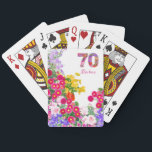 70th birthday party flower bouquet playing cards<br><div class="desc">70th birthday party flower bouquet playing cards
Photographed and designed with love
Plan and organize the most amazing birthday party and/or bring a great gift!
Personalize with the birthday girl's first name. Enjoy!</div>