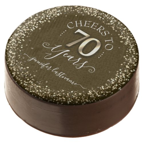 70th Birthday Party Gold Glitter Chocolate Covered Oreo