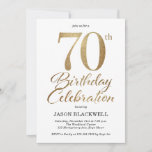 70th Birthday Party Gold Invitation<br><div class="desc">70th birthday party invitation in gold</div>
