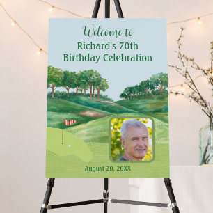 70th Birthday Party Golf Men's Photo Welcome    Foam Board