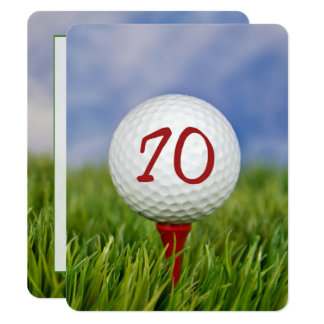 70th Birthday Party Golf theme Invitation