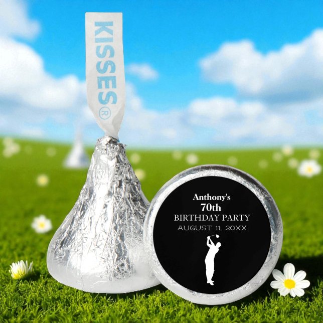 70th Birthday Party Golfer Black Par Seventieth  Hershey®'s Kisses® (Creator Uploaded)