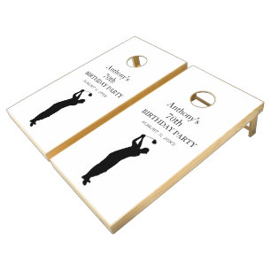 70th Birthday Party Golfer Elegant Par Seventieth Cornhole Set