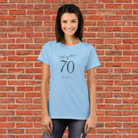 70th Birthday Party Grey Script Blue