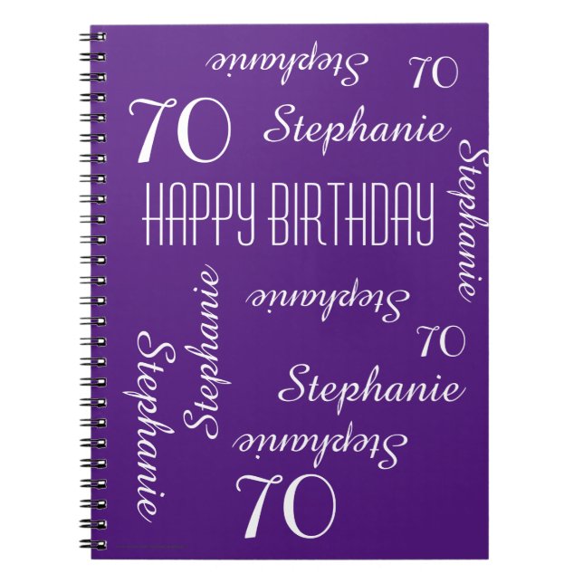 70th Birthday Party Guest Book, Names, spiral Notebook (Front)