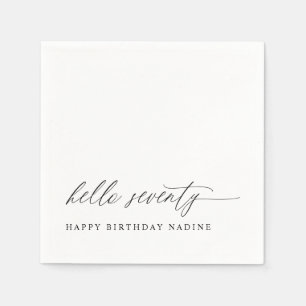 70th Birthday Party Hello 70 Modern Milestone Napkins